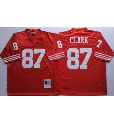 49ers 87 Dwight Clark Red Throwback Jersey 49ers 87 Dwight Clark Red Throwback Jersey