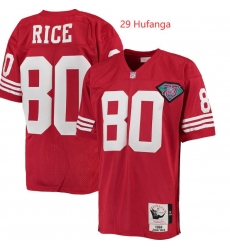 Men 49ers #29 Hufanga M&N Red Throwback Stitched Jersey Men 49ers #29 Hufanga M&N Red Throwback Stitched Jersey