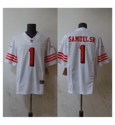 Men San Francisco 49ers 1 Deebo Samuel White 2023 F U S E Vapor Untouchable Limited Stitched Football Jersey Men San Francisco 49ers 1 Deebo Samuel White 2023 F U S E Vapor Untouchable Limited Stitched Football Jersey