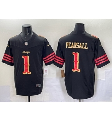 Men San Francisco 49ers 1 Ricky Pearsall Black 2025 F U S E   u201CRivalries u201D Vapor Limited Stitched Football Jersey