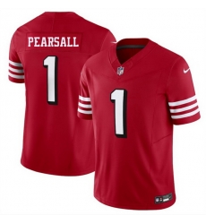Men San Francisco 49ers 1 Ricky Pearsall New Red 2025 F U S E  Vapor Untouchable Limited Stitched Football Jersey