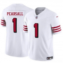 Men San Francisco 49ers 1 Ricky Pearsall New White 2025 F U S E  Vapor Untouchable Limited Stitched Football Jersey