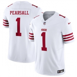 Men San Francisco 49ers 1 Ricky Pearsall White 2025 F U S E  Vapor Untouchable Limited Stitched Football Jersey