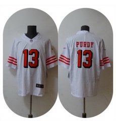 Men San Francisco 49ers 13 Brock Purdy New White Vapor Untouchable Limited Stitched Football Jersey Men San Francisco 49ers 13 Brock Purdy New White Vapor Untouchable Limited Stitched Football Jersey