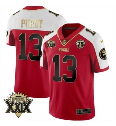 Men San Francisco 49ers 13 Brock Purdy Red Gold Super Bowl XXIX Patch Limited Stitched Football Jersey Men San Francisco 49ers 13 Brock Purdy Red Gold Super Bowl XXIX Patch Limited Stitched Football Jersey
