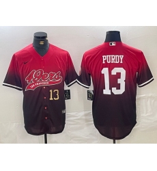 Men San Francisco 49ers 13 Brock Purdy RedBlack With Patch Cool Base Stitched Jerseys 1 Men San Francisco 49ers 13 Brock Purdy RedBlack With Patch Cool Base Stitched Jerseys 1