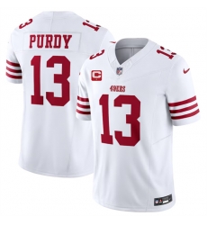 Men San Francisco 49ers 13 Brock Purdy White 2023 F U S E  With 1 Star C Patch Vapor Untouchable Limited Stitched Football Jersey
