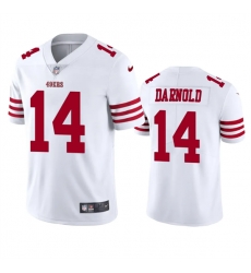 Men San Francisco 49ers 14 Sam Darnold White Vapor Untouchable Limited Stitched Football Jersey Men San Francisco 49ers 14 Sam Darnold White Vapor Untouchable Limited Stitched Football Jersey