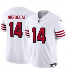 Men San Francisco 49ers 14 Tanner Mordecai New White 2025 F U S E Vapor Untouchable Limited Stitched Football Jersey Men San Francisco 49ers 14 Tanner Mordecai New White 2025 F U S E Vapor Untouchable Limited Stitched Football Jersey