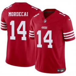 Men San Francisco 49ers 14 Tanner Mordecai Red 2025 F U S E  Vapor Untouchable Limited Stitched Football Jersey