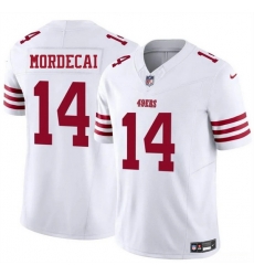Men San Francisco 49ers 14 Tanner Mordecai White 2025 F U S E  Vapor Untouchable Limited Stitched Football Jersey