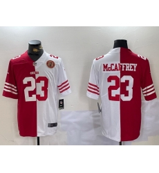 Men San Francisco 49ers 23 Christian McCaffrey Red 26 White Split Limited Stitched Jersey 3 Men San Francisco 49ers 23 Christian McCaffrey Red 26 White Split Limited Stitched Jersey 3