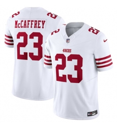 Men San Francisco 49ers 23 Christian McCaffrey White 2023 F U S E Vapor Untouchable Limited Stitched Football Jersey Men San Francisco 49ers 23 Christian McCaffrey White 2023 F U S E Vapor Untouchable Limited Stitched Football Jersey