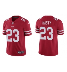 Men San Francisco 49ers 23 JaMycal Hasty 2021 Red Vapor Untouchable Limited Stitched Jersey Men San Francisco 49ers 23 JaMycal Hasty 2021 Red Vapor Untouchable Limited Stitched Jersey