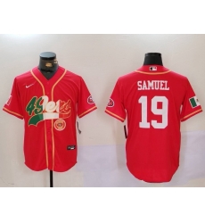 Men San Francisco 49ers 2319 Deebo Samuel Red With Patch Cool Base Stitched Baseball Jerseys Men San Francisco 49ers 2319 Deebo Samuel Red With Patch Cool Base Stitched Baseball Jerseys