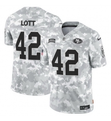 Men San Francisco 49ers 42 Ronnie Lott 2024 F U S E Arctic Camo Salute To Service Limited Stitched Football Jersey Men San Francisco 49ers 42 Ronnie Lott 2024 F U S E Arctic Camo Salute To Service Limited Stitched Football Jersey
