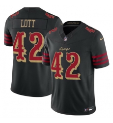 Men San Francisco 49ers 42 Ronnie Lott Black 2025 F U S E Rivalries Vapor Limited Stitched Football Jersey