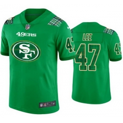 Men San Francisco 49ers 47 Elijah Lee Kelly Green St  Patricks Day Stitched Jersey