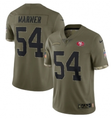 Men San Francisco 49ers 54 Fred Warner Olive 2022 Salute To Service Limited Stitched Jersey Men San Francisco 49ers 54 Fred Warner Olive 2022 Salute To Service Limited Stitched Jersey