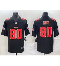 Men San Francisco 49ers 80 Jerry Rice Black Vapor Untouchable Limited Stitched Jersey Men San Francisco 49ers 80 Jerry Rice Black Vapor Untouchable Limited Stitched Jersey