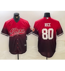 Men San Francisco 49ers 80 Jerry Rice Red Black With Patch Cool Base Stitched Baseball jerseys Men San Francisco 49ers 80 Jerry Rice Red Black With Patch Cool Base Stitched Baseball jerseys