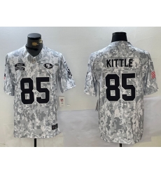 Men San Francisco 49ers 85 George Kittle 2024 F U S E Arctic Camo Salute To Service Limited Stitched Football Jersey Men San Francisco 49ers 85 George Kittle 2024 F U S E Arctic Camo Salute To Service Limited Stitched Football Jersey