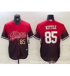 Men San Francisco 49ers 85 George Kittle Red Black With Patch Cool Base Stitched Baseball jerseys 1 Men San Francisco 49ers 85 George Kittle Red Black With Patch Cool Base Stitched Baseball jerseys 1