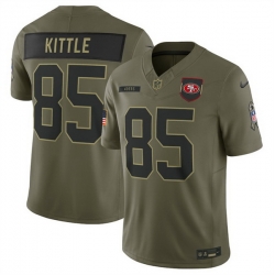 Men San Francisco 49ers 85 George kittle Olive 2025 Salute to Service Limited Stitched Football Jersey