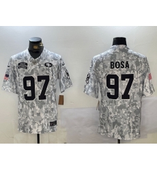 Men San Francisco 49ers 97 Nick Bosa 2024 F U S E Arctic Camo Salute To Service Limited Stitched Football Jerseys Men San Francisco 49ers 97 Nick Bosa 2024 F U S E Arctic Camo Salute To Service Limited Stitched Football Jerseys