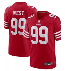 Men San Francisco 49ers 99 CJ West  Red 2025 F U S E  Vapor Untouchable Limited Stitched Football Jersey