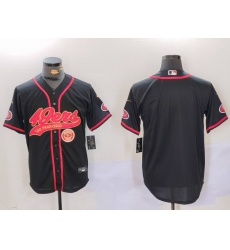 Men San Francisco 49ers Black With Patch Cool Base Stitched Baseball Jersey 1 Men San Francisco 49ers Black With Patch Cool Base Stitched Baseball Jersey 1