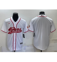 Men San Francisco 49ers Blank White Cool Base Stitched Baseball Jersey Men San Francisco 49ers Blank White Cool Base Stitched Baseball Jersey