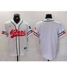Men San Francisco 49ers Blank White With Patch Cool Base Stitched Baseball Jersey Men San Francisco 49ers Blank White With Patch Cool Base Stitched Baseball Jersey