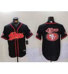 Men San Francisco 49ers Team Big Logo Black With Patch Cool Base Stitched Baseball Jersey 3 Men San Francisco 49ers Team Big Logo Black With Patch Cool Base Stitched Baseball Jersey 3
