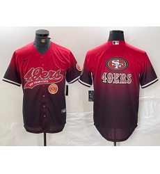 Men San Francisco 49ers Team Big Logo Red Black With Patch Cool Base Stitched Baseball Jersey 7 Men San Francisco 49ers Team Big Logo Red Black With Patch Cool Base Stitched Baseball Jersey 7