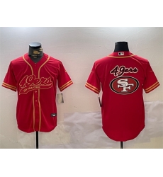 Men San Francisco 49ers Team Big Logo Red Cool Base Stitched Baseball Jersey 1 Men San Francisco 49ers Team Big Logo Red Cool Base Stitched Baseball Jersey 1