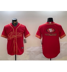 Men San Francisco 49ers Team Big Logo Red Cool Base Stitched Baseball Jersey Men San Francisco 49ers Team Big Logo Red Cool Base Stitched Baseball Jersey
