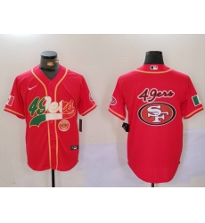 Men San Francisco 49ers Team Big Logo Red With Patch Cool Base Stitched Baseball Jersey 3 Men San Francisco 49ers Team Big Logo Red With Patch Cool Base Stitched Baseball Jersey 3