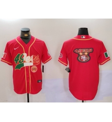 Men San Francisco 49ers Team Big Logo Red With Patch Cool Base Stitched Baseball Jersey 6 Men San Francisco 49ers Team Big Logo Red With Patch Cool Base Stitched Baseball Jersey 6