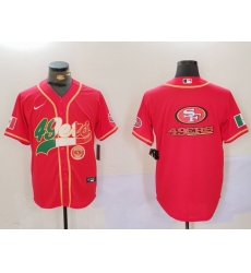 Men San Francisco 49ers Team Big Logo Red With Patch Cool Base Stitched Baseball Jersey 8 Men San Francisco 49ers Team Big Logo Red With Patch Cool Base Stitched Baseball Jersey 8