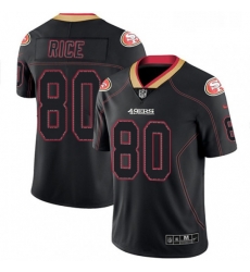 Mens Nike San Francisco 49ers 80 Jerry Rice Limited Lights Out Black Rush NFL Jersey Mens Nike San Francisco 49ers 80 Jerry Rice Limited Lights Out Black Rush NFL Jersey