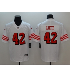 Men's San Francisco 49ers Ronnie Lott 42 White Nike Scarlet Player Limited Jersey Men's San Francisco 49ers Ronnie Lott 42 White Nike Scarlet Player Limited Jersey