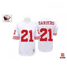 Mitchell and Ness San Francisco 49ers 21 Deion Sanders Authentic White Throwback NFL Jersey Mitchell and Ness San Francisco 49ers 21 Deion Sanders Authentic White Throwback NFL Jersey