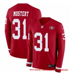 Nike 49ers 31 Raheem Mostert Red Team Color Men Stitched NFL Limited Therma Long Sleeve Jersey Nike 49ers 31 Raheem Mostert Red Team Color Men Stitched NFL Limited Therma Long Sleeve Jersey