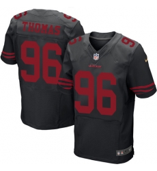 Nike 49ers #96 Solomon Thomas Black Alternate Mens Stitched NFL Elite Jersey Nike 49ers #96 Solomon Thomas Black Alternate Mens Stitched NFL Elite Jersey