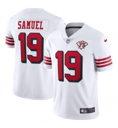 Nike San Francisco 49ers 19 Deebo Samuel White Rush Men 75th Anniversary Stitched NFL Vapor Untouchable Limited Jersey Nike San Francisco 49ers 19 Deebo Samuel White Rush Men 75th Anniversary Stitched NFL Vapor Untouchable Limited Jersey