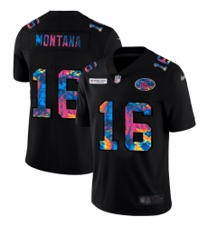 San Francisco 49ers 16 Joe Montana Men Nike Multi Color Black 2020 NFL Crucial Catch Vapor Untouchable Limited Jersey San Francisco 49ers 16 Joe Montana Men Nike Multi Color Black 2020 NFL Crucial Catch Vapor Untouchable Limited Jersey