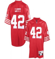 San Francisco 49ers 42 Ronnie Lott Red Throwback San Francisco 49ers 42 Ronnie Lott Red Throwback