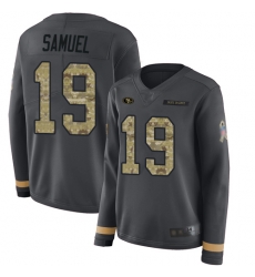 49ers 19 Deebo Samuel Anthracite Salute to Service Women Stitched Football Limited Therma Long Sleeve Jersey 49ers 19 Deebo Samuel Anthracite Salute to Service Women Stitched Football Limited Therma Long Sleeve Jersey
