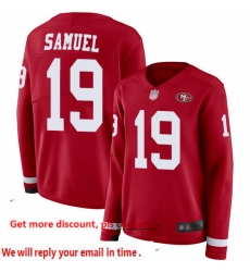 49ers 19 Deebo Samuel Red Team Color Women Stitched Football Limited Therma Long Sleeve Jersey 49ers 19 Deebo Samuel Red Team Color Women Stitched Football Limited Therma Long Sleeve Jersey